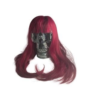 Full Bang Wine Red Color Synthetic Wig - Red Wine 22INCH